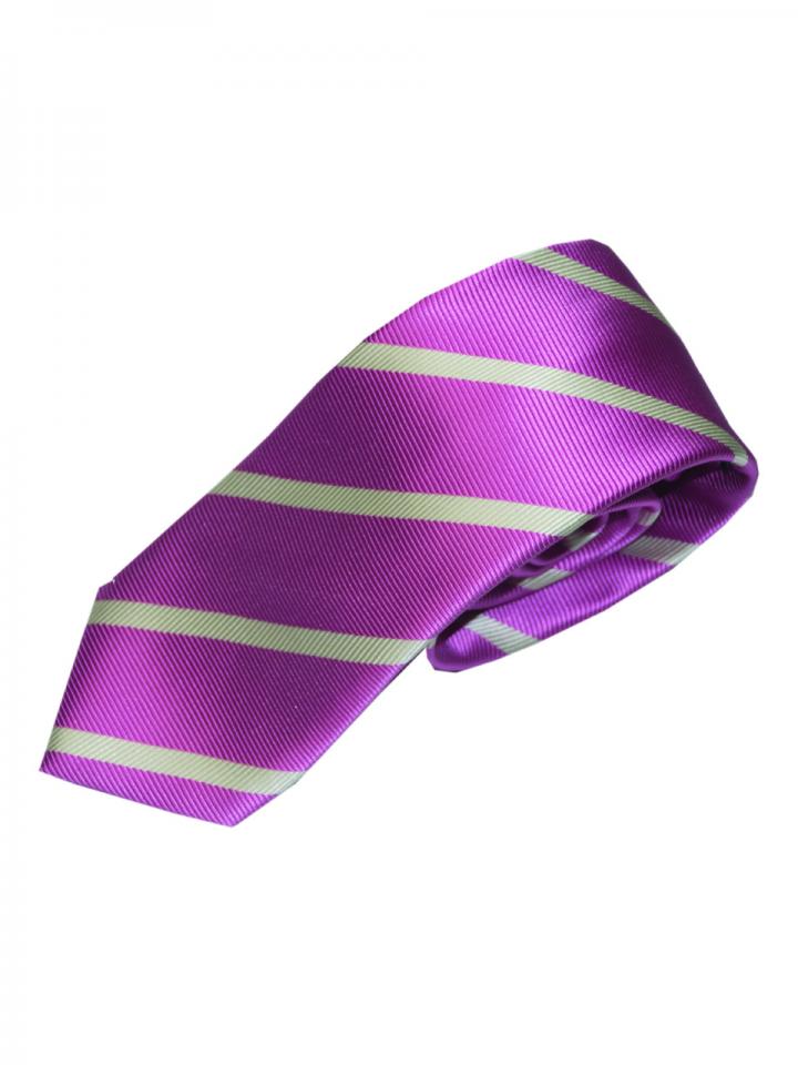 Pink and White Striped Tie