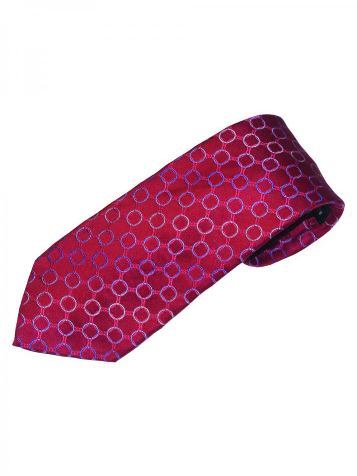 Red tie with White chain detail pattern