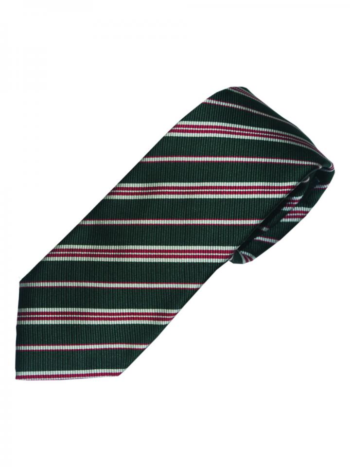 Green and Red White striped tie