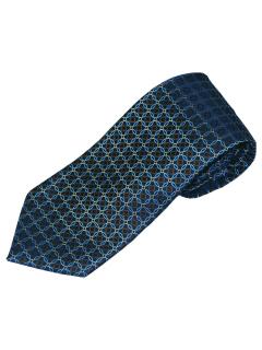 Blue Silk Tie With Sphere Detail Pattern