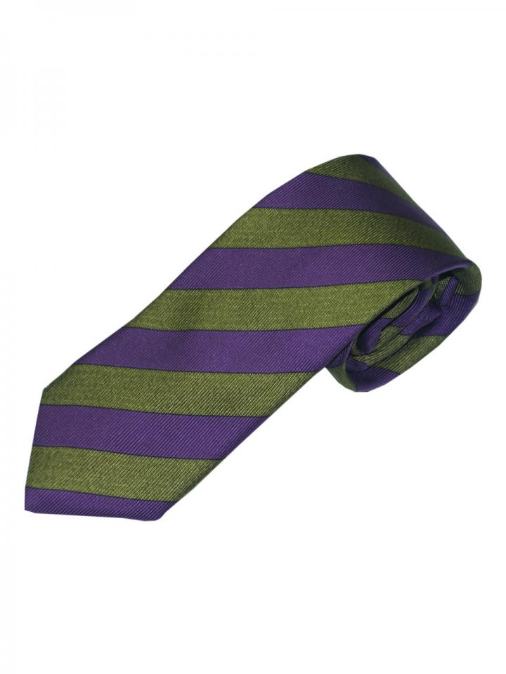 Purple and Olive green striped tie