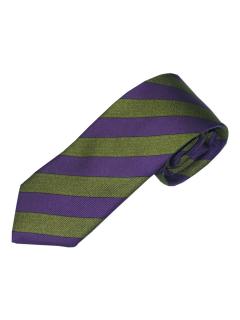 Purple and Olive Green Rudimental Silk Tie