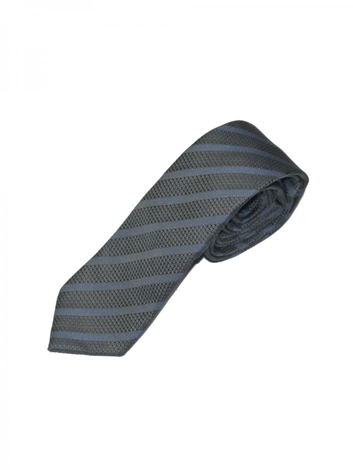 Grey and Blue Striped Tie