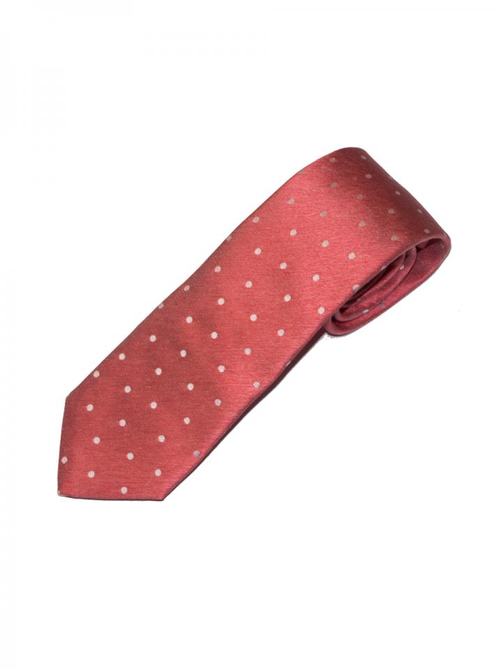 Red Tie with White Dot Pattern