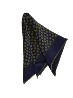 Midnight Blue with Olive Green Pattern