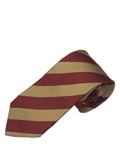 Goldenrod Silk Tie with Red Stripes