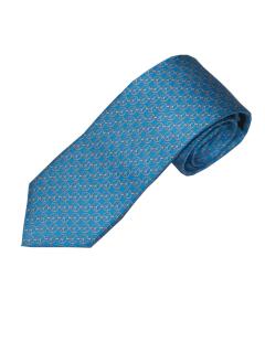 Blue Tie with Peace Symbol Pattern