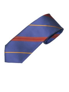 Indigo Silk Tie with Yellow and Red Stripes