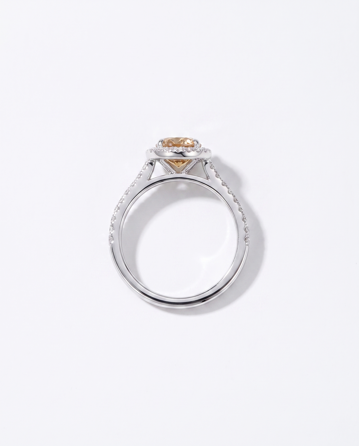 Champagne Diamond, overhead view looking down onto the stone