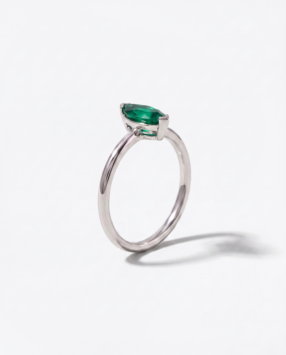 Marquise Emerald, front hero view of the ring