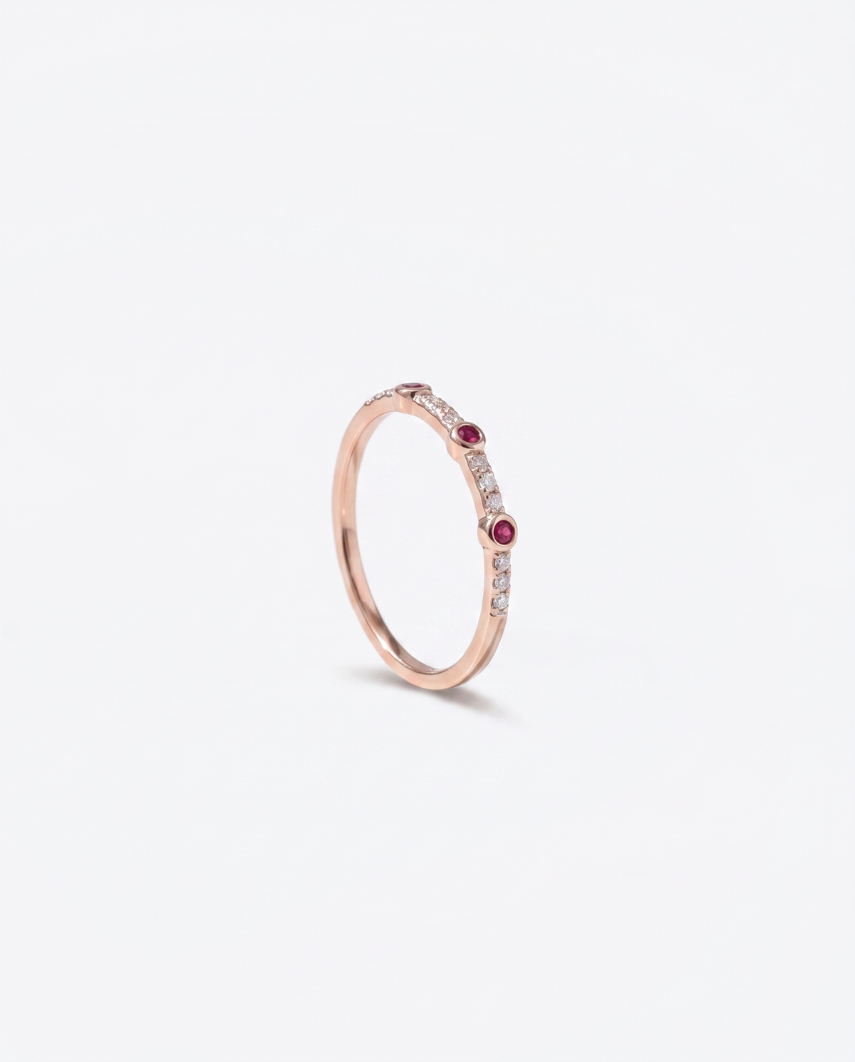 Ruby Half-Eternity, side profile view