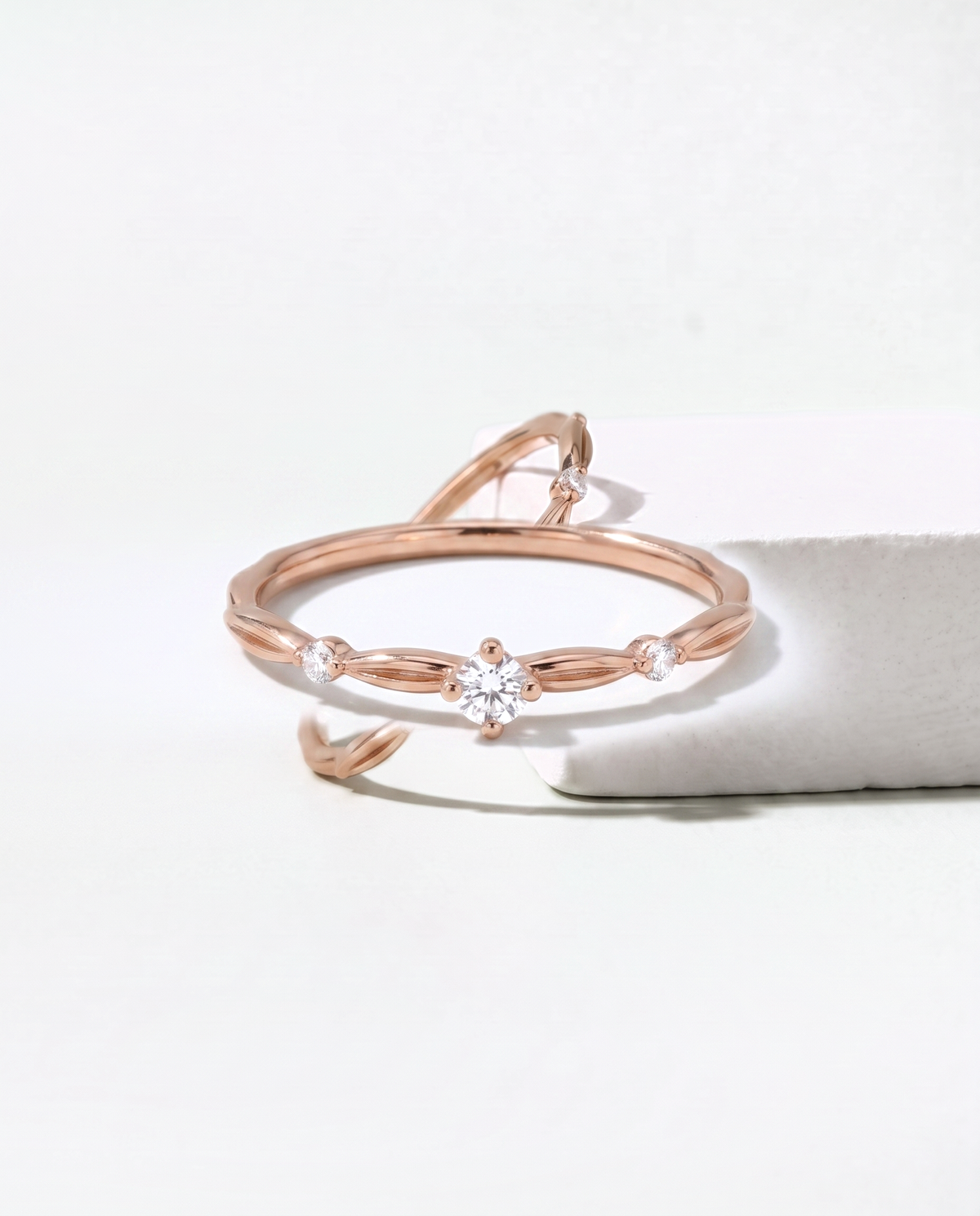 Three Brilliants ring, overhead view