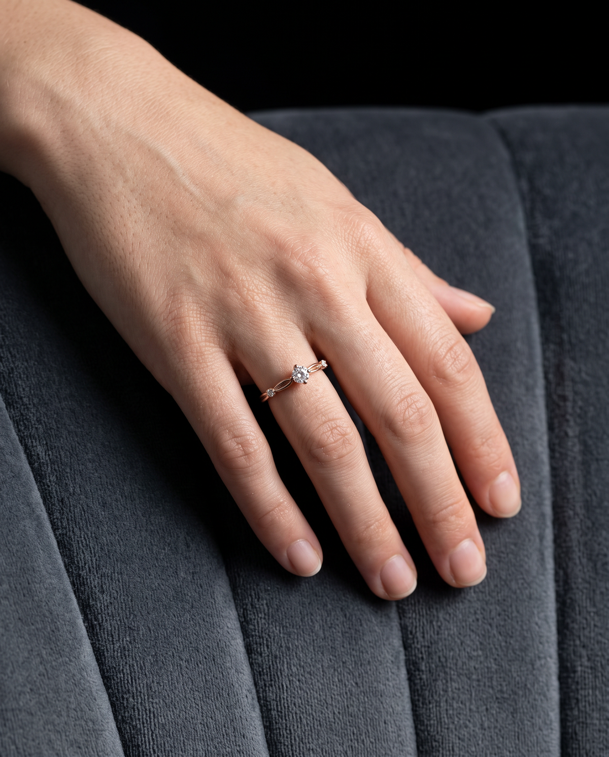 Three Brilliants ring, worn on the hand